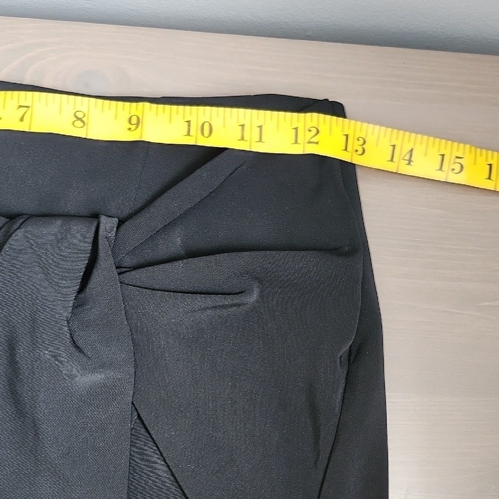 DYNAMITE Black bow wrap draped high waist midi skirt - Picture 11 of 12